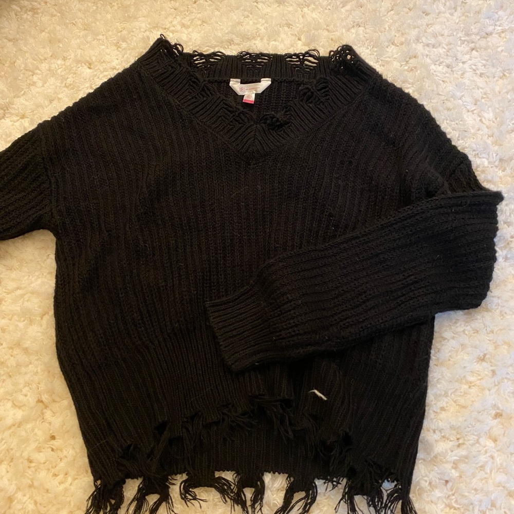 black knit sweater